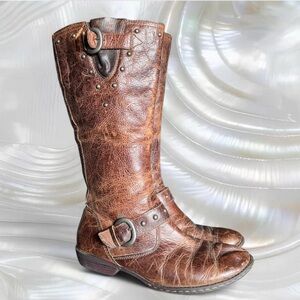 Vintage Born Distressed Leather Boots